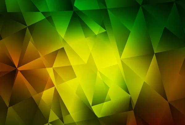 Dark Green Fond Polygonal Abstrait Vecteur Jaune Illustration Abstraite Polygonale — Image vectorielle