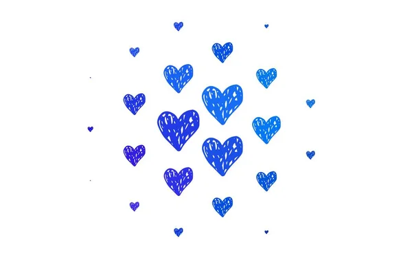 Світло Blue Векторний Фон Сяючими Серцями Красиві Абстрактні Серця Барвистому — стоковий вектор