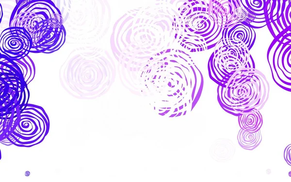Fond Doodle Vectoriel Violet Clair Avec Des Roses Illustration Abstraite — Image vectorielle