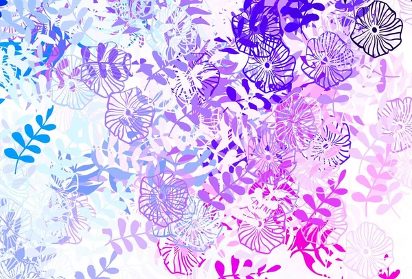 Светло Розовое Голубое Векторное Натуральное Произведение Искусства Листьями Сияющая Цветная — стоковый вектор