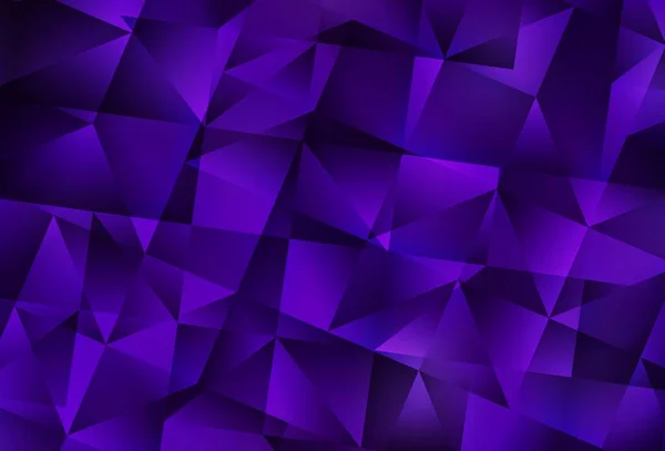 Dark Purple Vektor Leuchtenden Dreieckigen Hintergrund Leuchtend Bunte Illustration Mit — Stockvektor