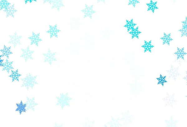 Texture Vectorielle Bleu Clair Avec Flocons Neige Colorés Étoiles Illustration — Image vectorielle