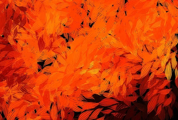 Dark Orange Вектор Элегантный Шаблон Листьями Элегантная Яркая Иллюстрация Листьями — стоковый вектор