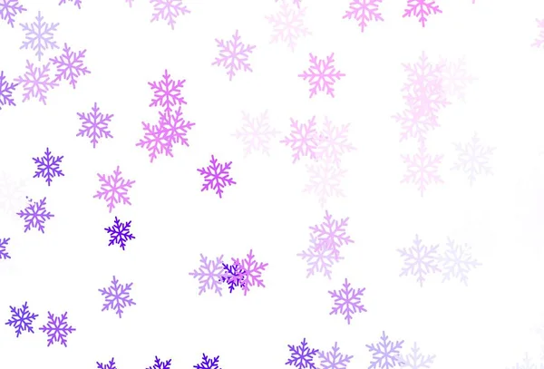 Light Purple Pink Vector Background Beautiful Snowflakes Stars Shining Colorful — Stock Vector