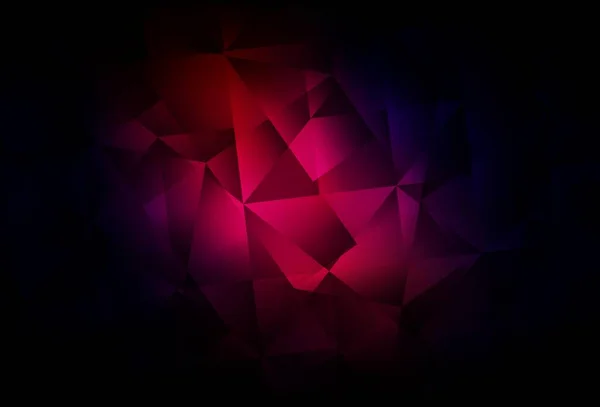 Mörk Rosa Röd Vektor Triangel Mosaik Konsistens Helt Färg Illustration — Stock vektor