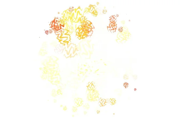 Rouge Clair Fond Vectoriel Jaune Avec Des Lignes Courbes Illustration — Image vectorielle