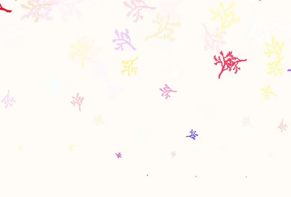 Разноцветные Векторные Каракули Ветвями Красочная Иллюстрация Стиле Каракулей Листьями Ветвями — стоковый вектор