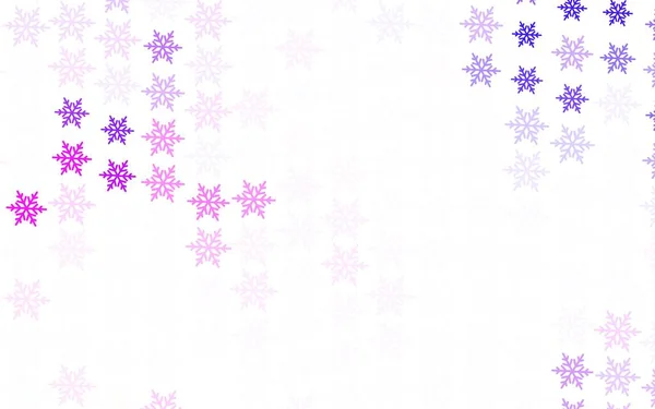 Hellrosa Blauer Vektorhintergrund Mit Weihnachtsschneeflocken Sternen Glitzernde Abstrakte Illustration Mit — Stockvektor