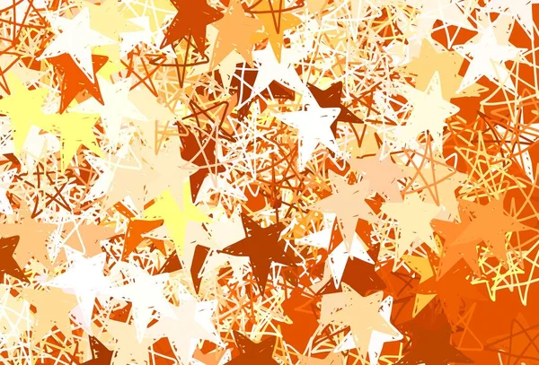 Textura Vectorial Naranja Claro Con Hermosas Estrellas Ilustración Abstracta Brillante — Vector de stock
