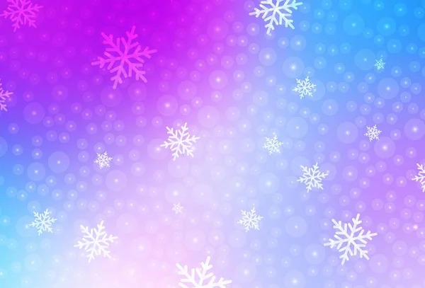 ライトピンク 休日のスタイルでブルーベクトルの背景 グラデーションクリスマスボール 雪のフレークとイラスト 大学振興のためのスマートデザイン — ストックベクタ