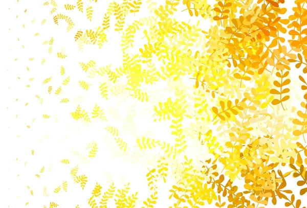 Patrón Elegante Vector Amarillo Claro Con Hojas Ilustración Abstracta Brillante — Archivo Imágenes Vectoriales