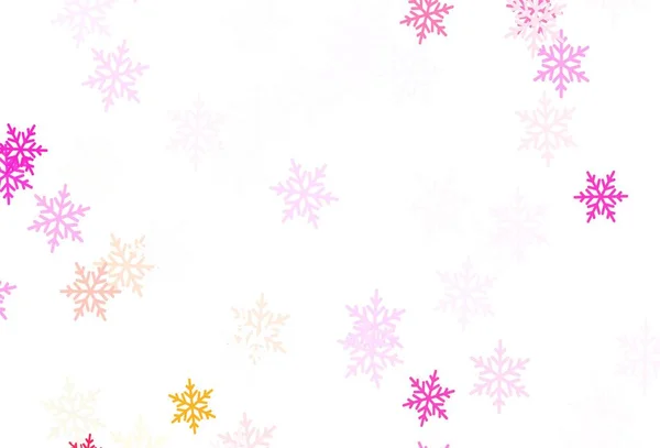 Luz Púrpura Plantilla Vectorial Rosa Con Copos Nieve Hielo Estrellas — Vector de stock