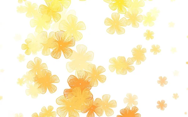 带有花的浅橙色矢量抽象图案 有创意的插图 风格模糊 花朵丛生 您的业务的新设计 — 图库矢量图片