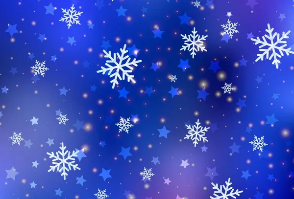 Patrón Vectorial Luz Azul Con Copos Nieve Navidad Estrellas Diseño — Archivo Imágenes Vectoriales