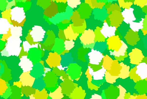 Hellgrünes Gelbes Vektormuster Mit Zufälligen Formen Einfache Farbenfrohe Illustration Mit — Stockvektor