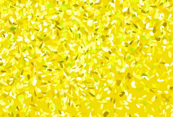 Luz Verde Fundo Abstrato Vetor Amarelo Com Folhas Doodle Ilustração — Vetor de Stock