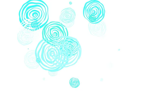 Fond Vectoriel Vert Clair Doodle Avec Des Roses Illustration Colorée — Image vectorielle