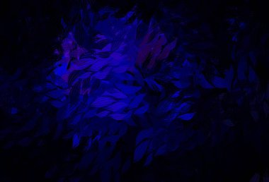 Koyu pembe, yapraklı mavi vektör soyut tasarımı. Zarif doğal desenli ve eğimli yapraklar. İşiniz için en iyi tasarım..