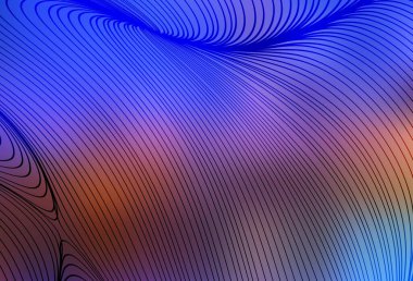 Açık mavi, çizgili sarı vektör şablonu. Eğri şekilli yepyeni renkli bir tasvir. Marka kitabı için şık bir desen.