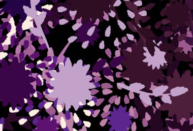 Koyu mor, kaotik şekilli pembe vektör şablonu. Rastgele şekillerle soyut tarzda dekoratif tasarım. İşiniz için en iyi akıllı tasarım.