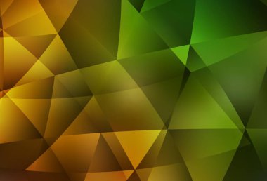 Koyu yeşil, sarı vektör çokgen çizimi. Gradyanı olan zarif parlak çokgen çizimi. Marka kitabınız için yeni şablon.