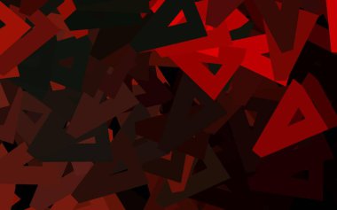 Koyu yeşil, üçgenli kırmızı vektör arka planı. Soyut arkaplanda renkli eğimli üçgenler. Bir cep telefonu için arka plan.