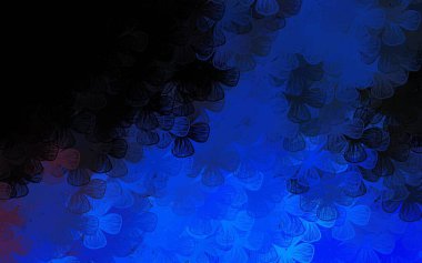 Koyu mavi, sarı vektör soyut desenli ağaçlar, dallar. Karalama tarzında çiçekli soyut illüstrasyon. Web siteniz için Doodle tasarımı.