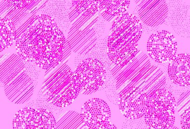 Küreli açık pembe vektör deseni. Doğa tarzında bulanık halkaları olan güzel renkli çizimler. Güzel web siteleri için desen.