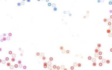 Açık mavi, diskli kırmızı vektör dokusu. Bulanık yağmur damlaları olan soyut bir çizim. Reklamlar, broşürler için desen.