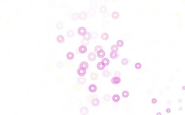 Açık pembe, daireli sarı vektör şablonu. Bulanık dekoratif tasarım baloncuklu soyut tarzda. Güzel web siteleri için desen.
