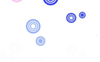 Açık Pembe, noktalı mavi vektör arkaplanı. Bulanık dekoratif tasarım baloncuklu soyut tarzda. İş ilanınız için tasarım.