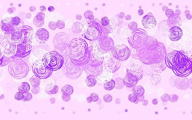 Hafif Mor vektör çizimi ve güller. Beyaz arka planda doğal bir çiçek. Duvar kağıtları, boyama kitapları için desen.