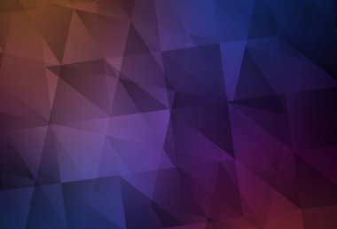 Açık Mavi, Kırmızı vektör soyut mozaik fon. Gradyanı olan zarif parlak çokgen çizimi. Pankartın için tamamen yeni bir şablon.