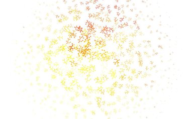 Açık Kırmızı, sarı vektör arkaplan ve yapay zeka formları. Yapay zekanın bağlantı ve noktalarıyla soyut illüstrasyon. Bilim için desen, geleceksel tasarımlar..