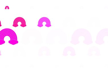 Gökkuşağı işaretli açık pembe vektör şablonu. İzole edilmiş gökkuşağı işaretleri. Eğlence tasarımları için çizim.