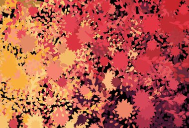 Açık kırmızı, kaotik şekilli sarı vektör şablonu. Soyut tarzda rengarenk gradyan şekilleri olan bir resim. Bir cep telefonu için arka plan.