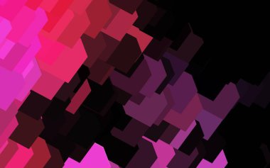 Kare şeklinde koyu pembe vektör deseni. Dikdörtgenleri ve kareleri olan güzel bir çizim. İş ilanları, broşürler, broşürler için desen