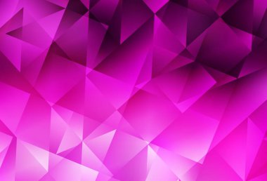 Açık pembe vektör mozaik şablonu. Gradyanı olan zarif parlak çokgen çizimi. İşiniz için en iyi üçgen tasarım.