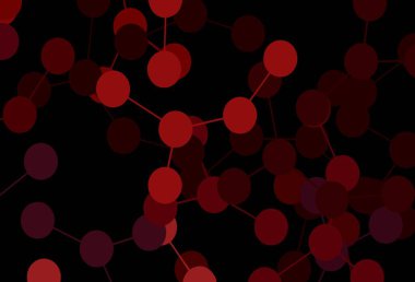 Koyu turuncu vektör arka planı ve yapay zeka formları. Soyut şablondaki yapay zeka şekilleriyle parlayan illüstrasyon. Teklif verilerinin tanıtımı için akıllı tasarım.