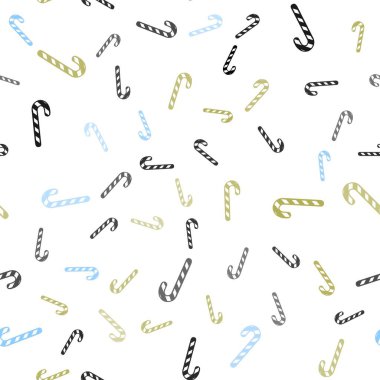 Açık mavi, sarı vektörsüz düzlem Noel tatlıları ile.