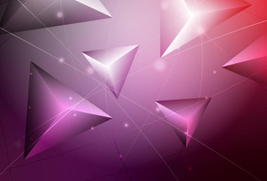 Koyu mor, pembe vektör soyut mozaik desen. Üçgenli parlak renkli çizimler. Pankartın için tamamen yeni bir şablon.