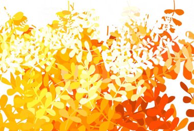 Açık mavi, yapraklı sarı vektör soyut deseni. Doğal yaprağı olan zarif, parlak bir illüstrasyon. İşiniz için en iyi tasarım..