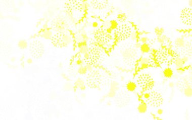 Açık sarı vektör soyut desenli çiçekler beyaz arkaplanda gradyan oluşturur. Web siteleri ve pankartlar için desenli desen.