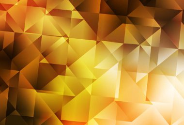 Açık Turuncu Vektör Parlak Üçgen Düzeni. Üçgenli renkli soyut çizimler. İşiniz için yepyeni bir tasarım..