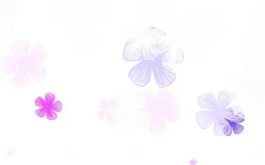 Hafif Mor vektör karalama dokusu ve çiçekler. Beyaz arka planda doğal bir çiçek. Markan için şık bir model..