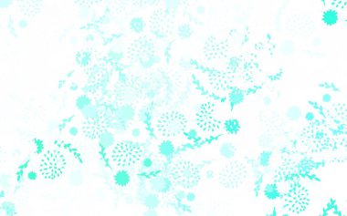 Açık yeşil vektör karalama arkaplanı. Çiçeklerle renklendirilmiş karalama stili ve çiçekler. Duvar kağıdı tasarımınız için yeni bir doku.