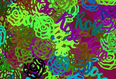 Rastgele şekilli koyu renkli vektör deseni. Modern tarzda değişen renkli kaotik formlar. Kartvizitiniz için modern tasarım.