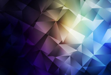 Koyu mavi, sarı vektör düşük polimerli doku. Origami stilinde gradyan ile yaratıcı geometrik illüstrasyon. Cep telefonunun arka planının şablonu.