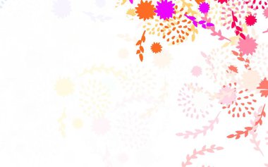 Açık renkli vektör doğal sanat eserleri, çiçekler, güller. Karalama tarzında çiçekli renkli bir çizim. Markan için şık bir model..