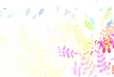 Yapraklı Light Multicolor vektör soyut tasarımı. Yapraklı modern geometrik soyut çizim. Çocuk kitapları için renkli desen.